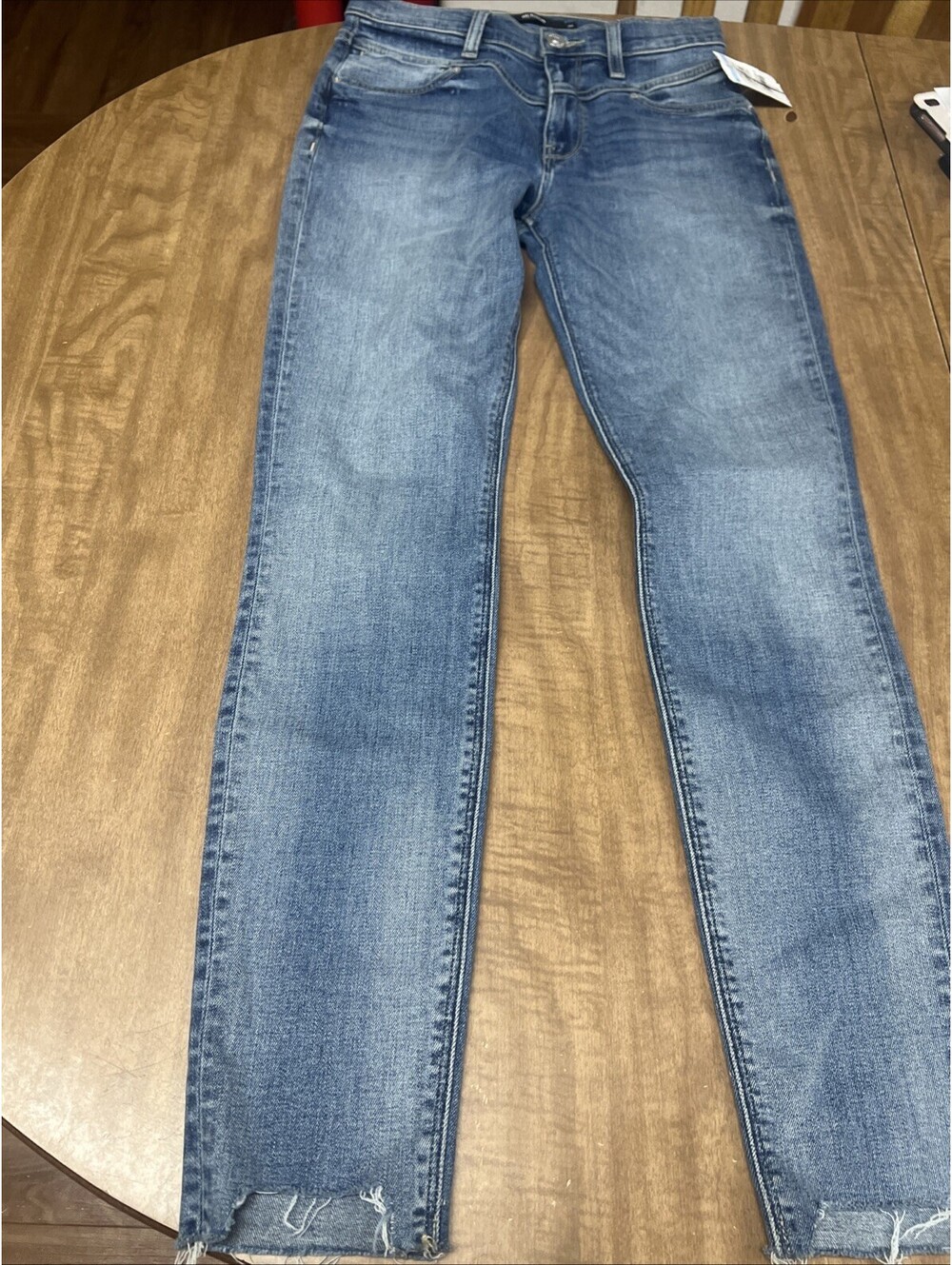Hudson Jeans Womens 26 Barbara Super Skinny Stretch Raw Hem